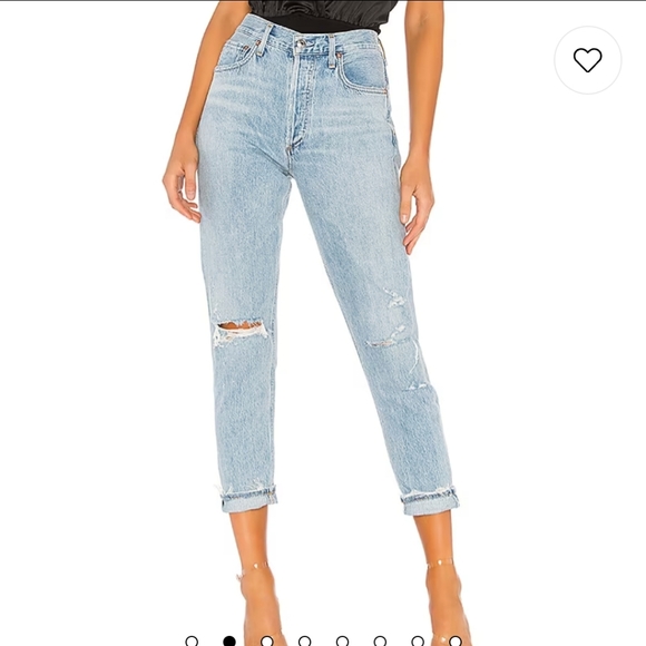 Agolde "Jamie" High- Rise Distressed Jeans - Picture 1 of 11